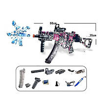 Іграшковий пластиковий автомат МР5К з акумулятором стріляє гідрогелевими орбізами та єва кулями