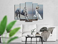 Модульна картина Poster-land Кінь і Дівчина Art-298_5 ( 80х118см ) VA, код: 6501878