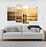 Модульна картина Poster-land Пара на пляжі Art-140_4 OS, код: 6502352