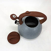 Чайник Unique со свистком UN-5306 2,7л мрамор. SL-343 Цвет: серый