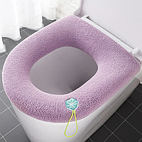 Универсальная мягкая накладка подушка для крышки унитаза Розовая