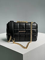 Женская сумка клатч Michael Kors SoHo Small Quilted Leather Shoulder Bag Black (черная) KIS12102 для девушки