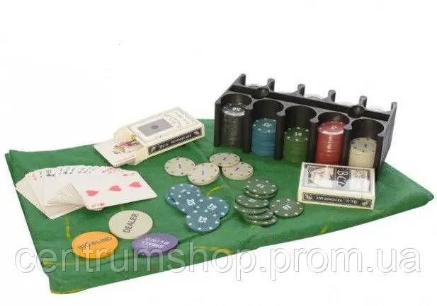 Покерный набор P. King NP25712-2 на 200 фишек с номиналом CT, код: 7632908 - фото 1 - id-p1967541628