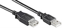 Кабель пристроїв-подовжувач Lucom USB2.0 A M F 1.8m AWG24+28 2xShielded D4.2mm Cu чорний (25 NL, код: 7454048