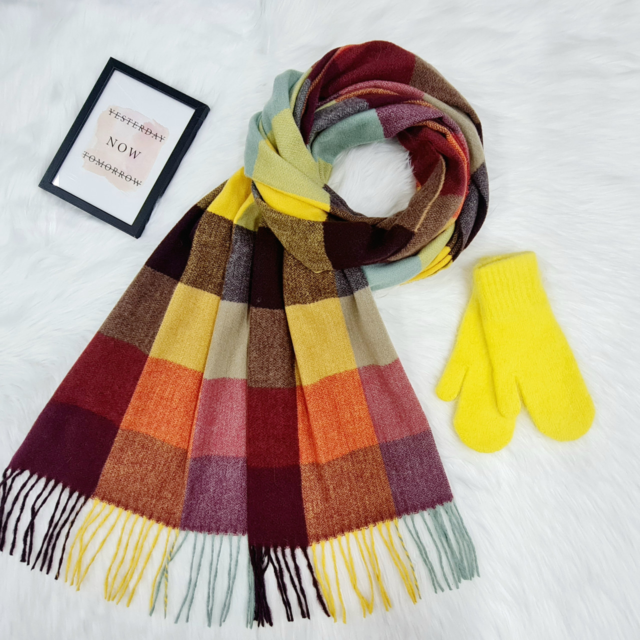 Комплект жіночий зимовий (шарф+рукавиці) M&JJ One size жовтий 8024 - 4129