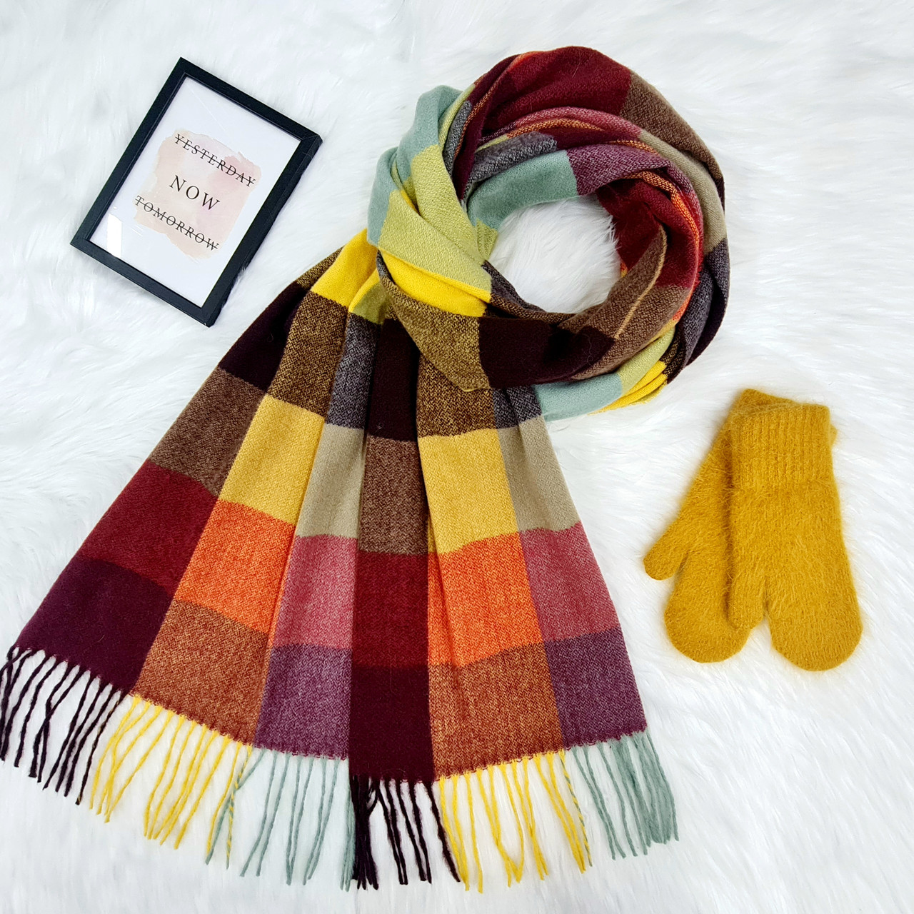 Комплект жіночий зимовий (шарф+рукавиці) M&JJ One size гірчічний 8024 - 4127