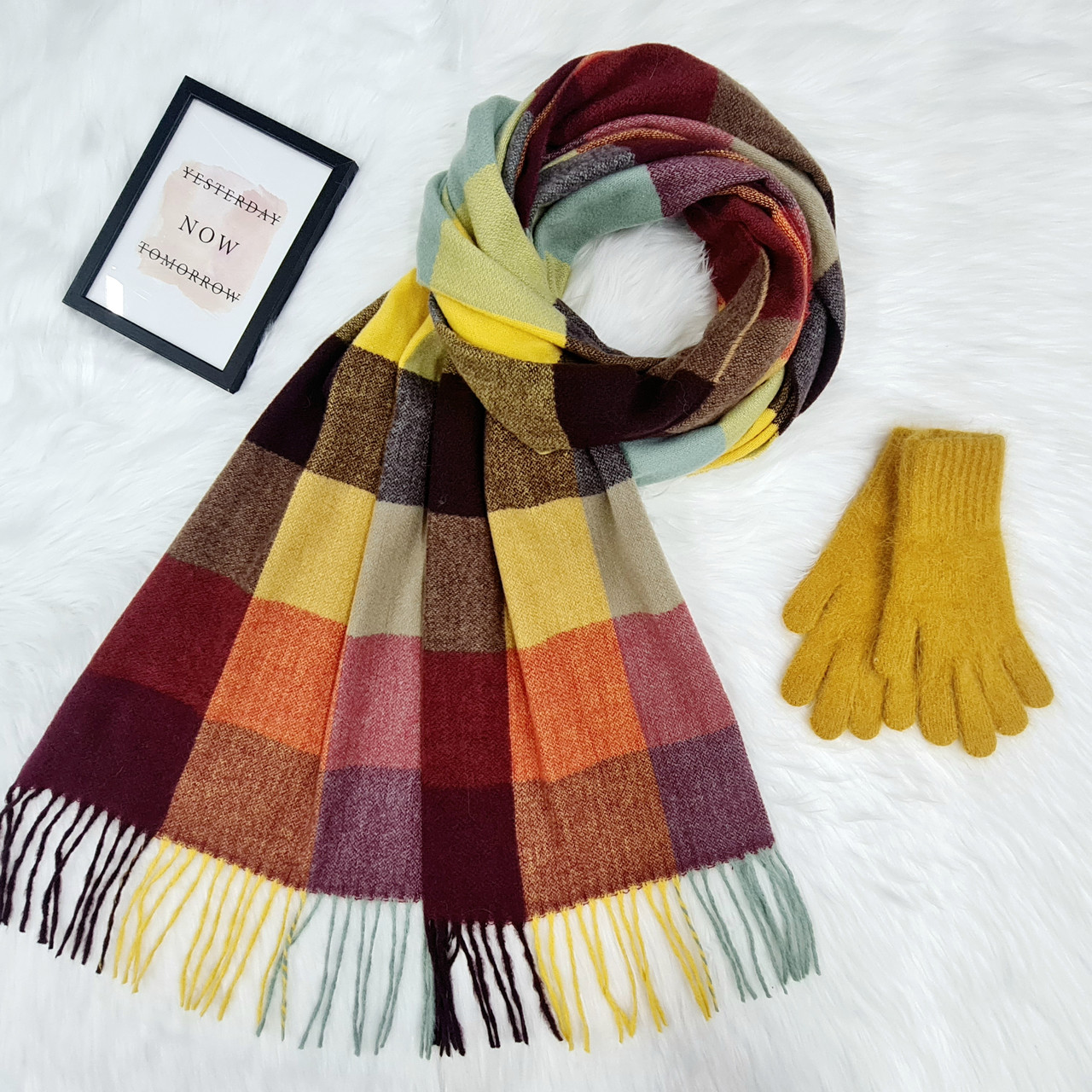 Комплект жіночий зимовий (шарф+рукавички) M&JJ One size гірчічний 8024 - 4195
