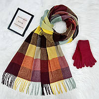 Комплект женский зимний (шарф+перчатки) M&JJ One size бордовый 8024 - 4190