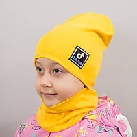 Детская шапка с хомутом КАНТА TikTok размер 48-52 желтый (OC-989) NL, код: 6489504