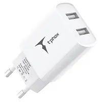 Адаптер питания для телефона T-phox TC-224 Pocket Dual USB White