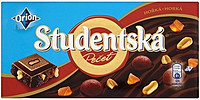 Шоколад чорний Studentska Pecet з з арахісом, желе і родзинками 180 г