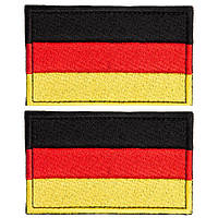 Шеврон набор 2 шт, нашивка на липучке Флаг Германии ФРГ, вышитый патч 5х8 см