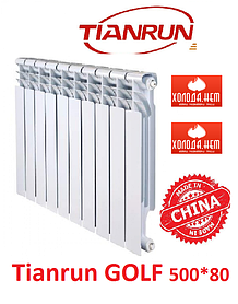 Біметалевий радіатор опалення (батарея) 500x80 Tiann GOLF (бічне під'єднання)