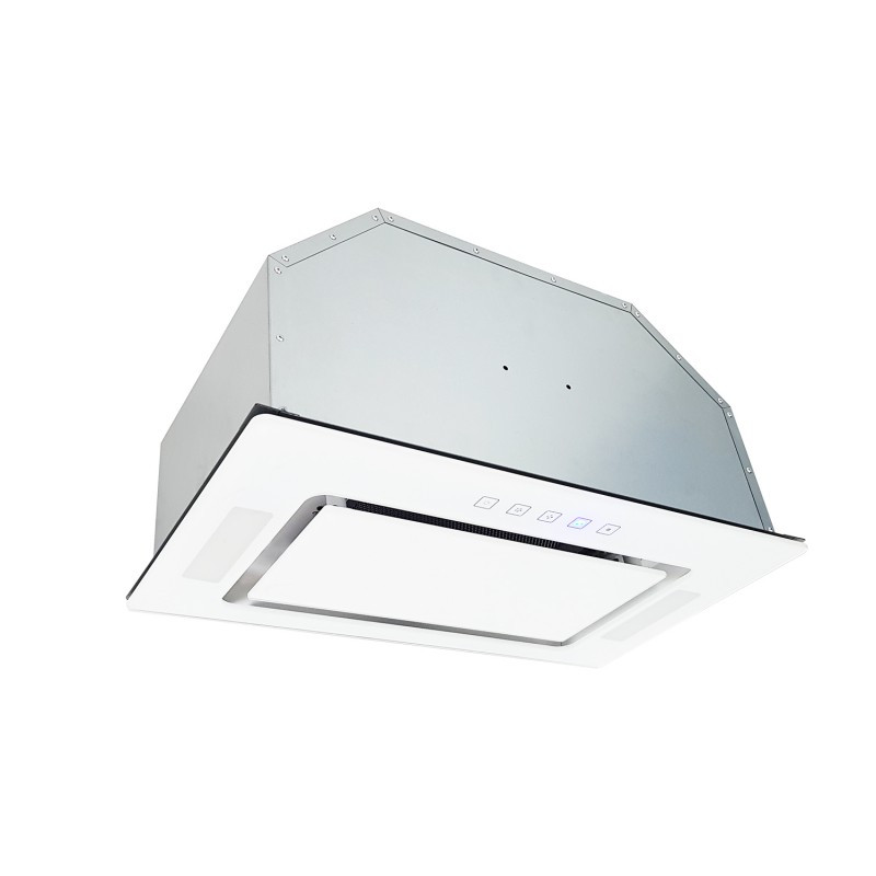 Вбудована скляна біла витяжка Luxor Stolz 60 LED 1450 куб.м. потужності.Тиха 39 дБ. Повновбудована, фото 1
