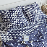 Полуторна постільна білизна 150х220 Ранфорс-бавовна (21439) Двоколірна постільна білизна з натуральних тканин, фото 2