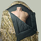 Спальний мішок-ковдра зимовий тактичний стьобаний від +5 до -20 Спальник для морозів 210х85 см Піксель, фото 3