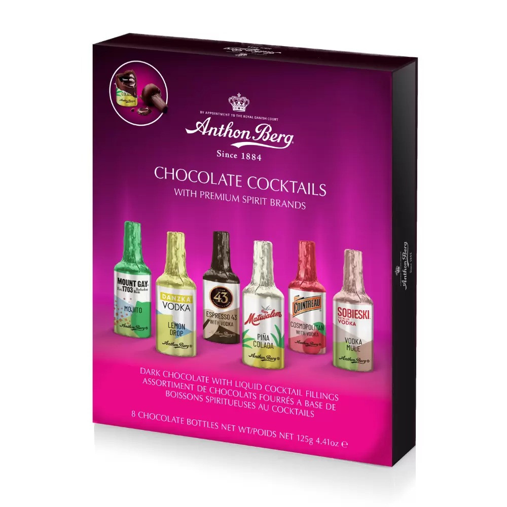 Шоколадні лікери Anthon Berg Chocolate Cocktail Liqueurs 8 Pieces 125g, фото 1