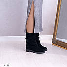 Замшеві демісезонні напівчобітки на невеликому підборі 36-41, фото 2