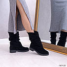 Замшеві демісезонні напівчобітки на невеликому підборі 36-41, фото 3