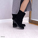 Замшеві демісезонні напівчобітки на невеликому підборі 36-41, фото 5