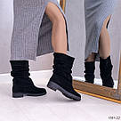 Замшеві демісезонні напівчобітки на невеликому підборі 36-41, фото 4