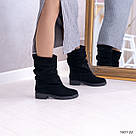 Замшеві демісезонні напівчобітки на невеликому підборі 36-41, фото 6