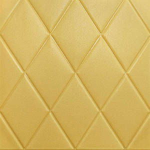 Самоклеюча декоративна стінова 3D панель бежевий ромб 700х700х7мм (168) SW-00000241