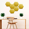 Декоративний самоклеючий шестикутник під шкіру 200x230мм Темно-жовтий (1101) SW-00000741, фото 6
