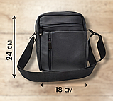 Сумка з натуральної шкіри шкіряна чоловіча жіноча месенджер кросбоді барсетка через плече, фото 3