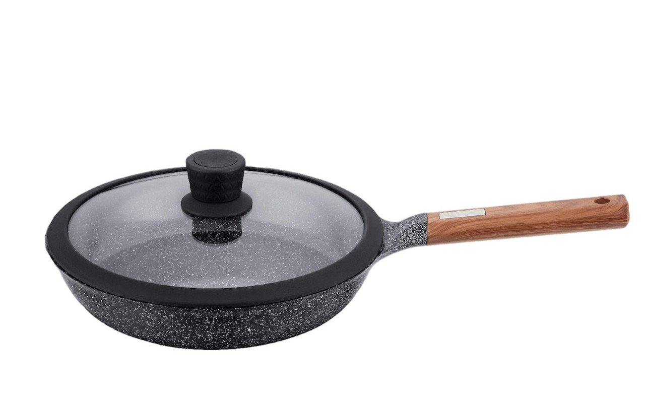 Сковорідка із кришкою Higher Kitchen 24 см гранітне покриттям НК318, фото 1