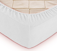 Захисне простирадло на матрац 200 220 махра двоспальне однотонне, натяжні простирадла каура якісне Білий