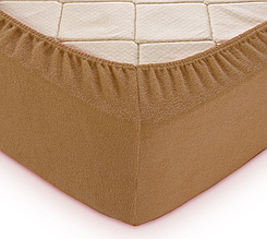 Щільне натяжне простирадло на матрац 200 220 однотонне махрове, простирадло на гумці зносостійке Бірюзовий