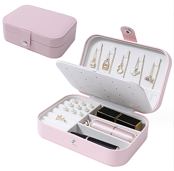 Скринька для прикрас / Футляр для біжутерії / Органайзер-кейс для сережок,кілець,браслетів Рожевий