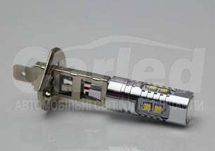 Светодиодная автолампа H1, 10W (370Lm) WARM WHITE 3300k, Original Samsung LED chip  + Линза
