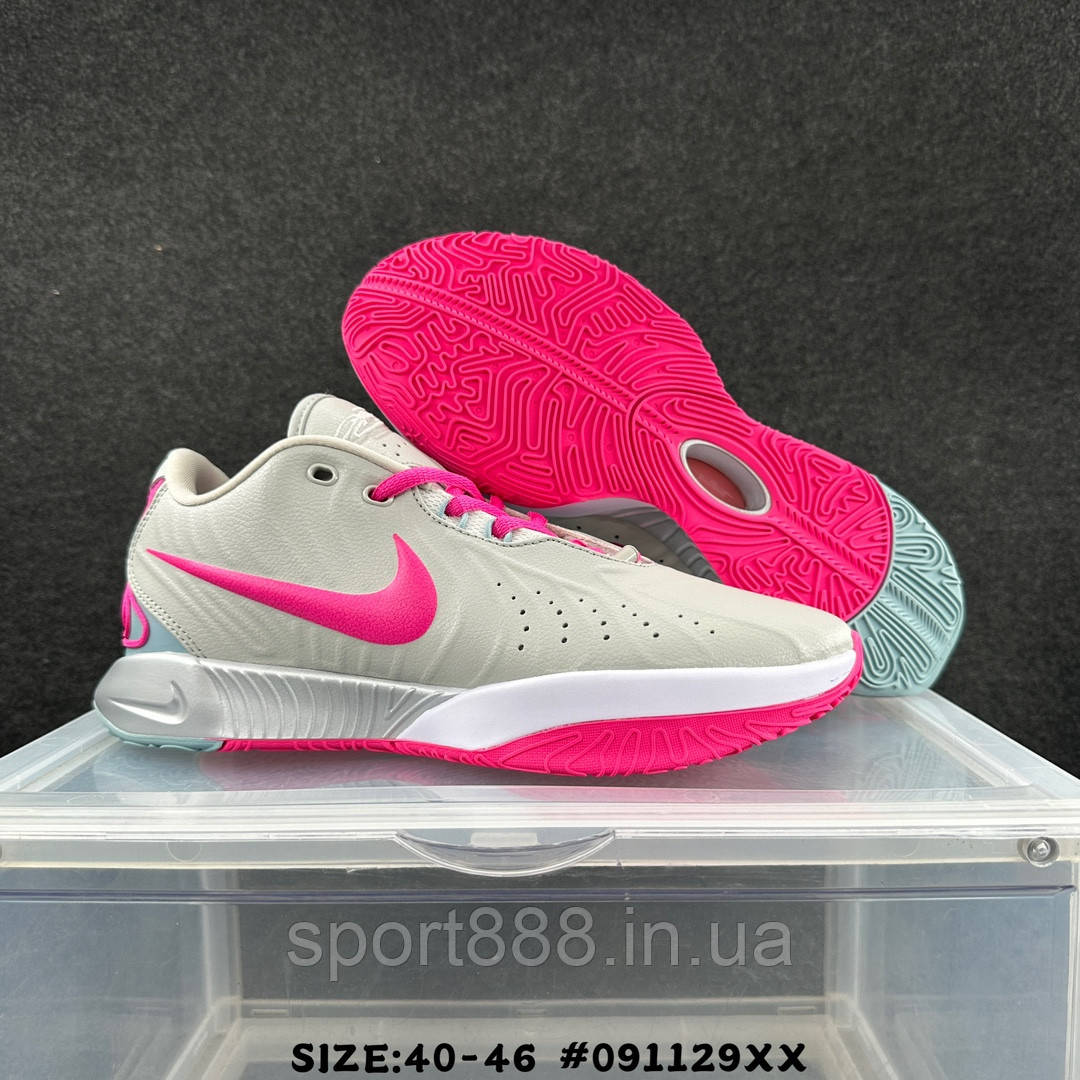 Eur36-46 Nike LeBron 21 Grey Pink Леброн чоловічі жіночі баскетбольні кросівки, фото 1