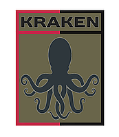 Шеврон спецподразделение "KRAKEN" (КРАКЕН) Шевроны на заказ нашивки Шеврон нашивка на липучке (AN-12-182-4)