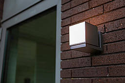 Світильник вуличний настінний сірий LUTEC CUBA 12 W 3000 K 500 Lm IP54 100*148 *116 mm 5193803118 Dark Grey