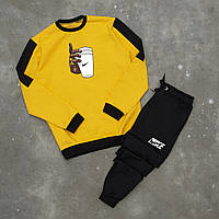 Спортивный костюм мужской Nike Cup желтый бирюзовый | осенний весенний демисезонный Найк | Свитшот + Брюки