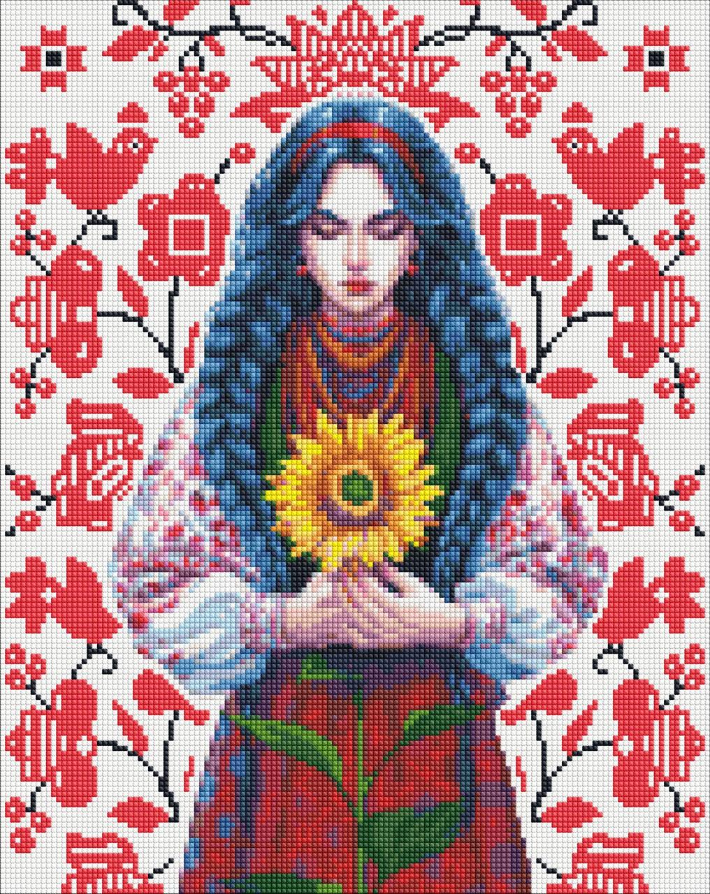 Алмазна мозаїка Ideyka AMO7654 Українські мотиви ©natashale777, 40х50 см на підрамнику