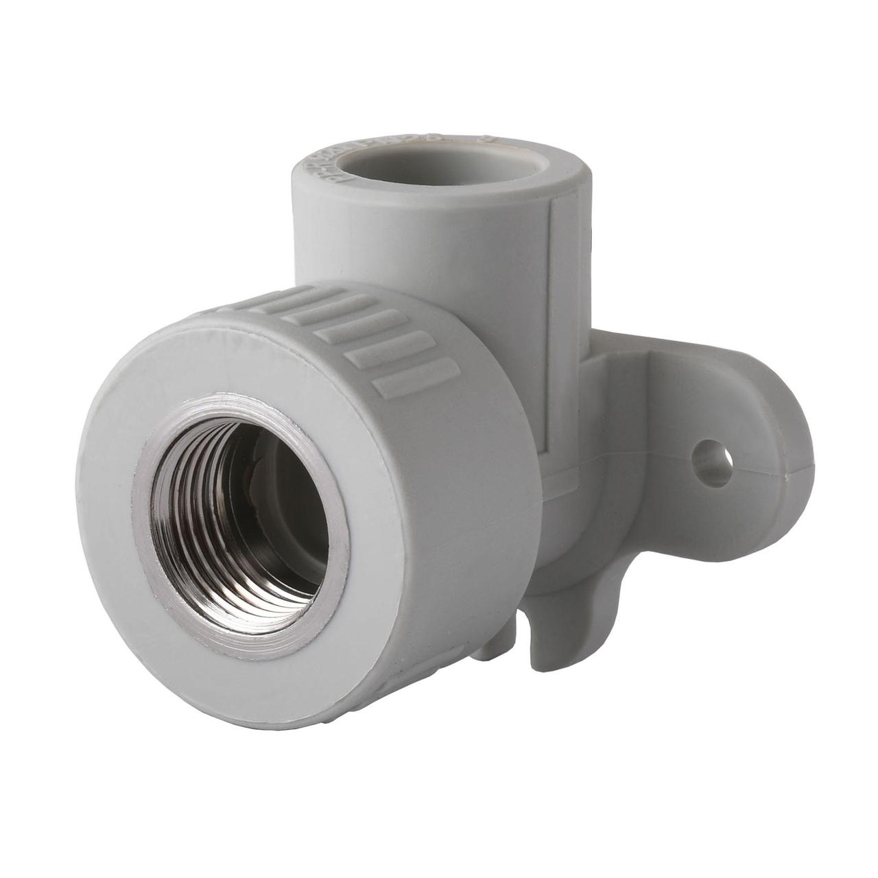 Угольник установочный полипропиленовый с внутренней резьбой ППР d-20х1 ...