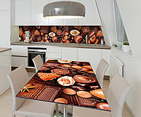 Наклейка 3Д виниловая на стол Zatarga «Ассорти шоколада» 600х1200 мм для домов, квартир, стол GL, код: 6444390