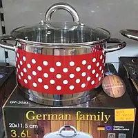 Кастрюля из нержавеющей стали с толстым дном 3.6 л German Family-2031