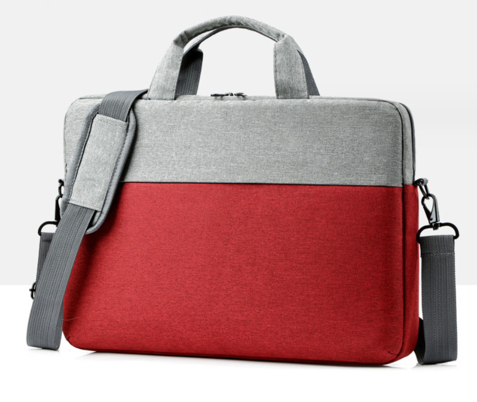 Сумка для ноутбука та документів червона 15,6" портфель для ноутбуку 15 дюймів на ремені червоно-сірий, фото 1
