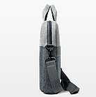 Сумка для ноутбука та документів червона 15,6" портфель для ноутбуку 15 дюймів на ремені червоно-сірий, фото 6