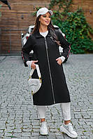 Стильний жіночий подовжений кардиган Редіз в спортивному стилі великого розміру 56-62 чорний