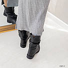 Шкіряні зимові напівчобітки на невеликому підборі 36-41, фото 2