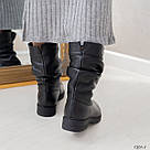 Шкіряні зимові напівчобітки на невеликому підборі 36-41, фото 3