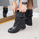 Шкіряні зимові напівчобітки на невеликому підборі 36-41, фото 4