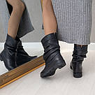 Шкіряні зимові напівчобітки на невеликому підборі 36-41, фото 8