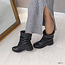 Шкіряні зимові напівчобітки на невеликому підборі 36-41, фото 10